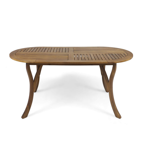 Oval Acacia Wood Outdoor Dining Table – Teak
