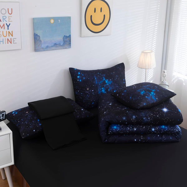 Galaxy Comforter Set – Twin Size, 6-Piece Bedding Set