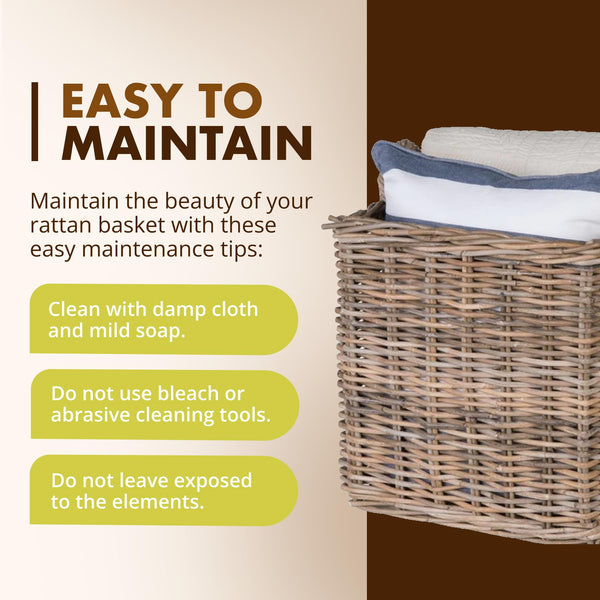 Large Square Rattan Storage Basket