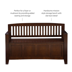 Mission-Style Storage Bench with Lift-Top Seat