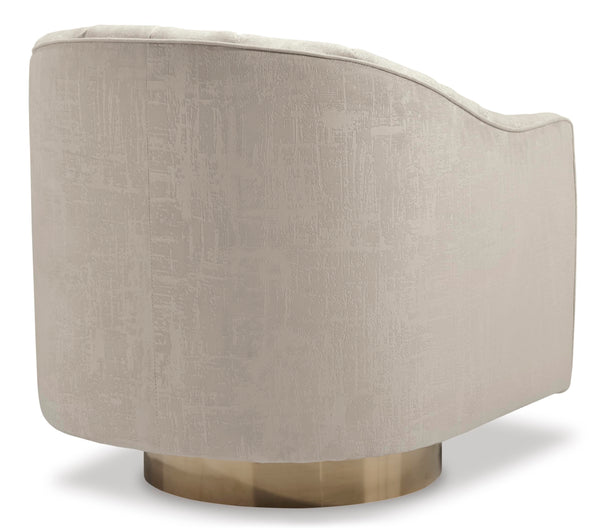 Velvet Swivel Accent Chair – Beige & Gold