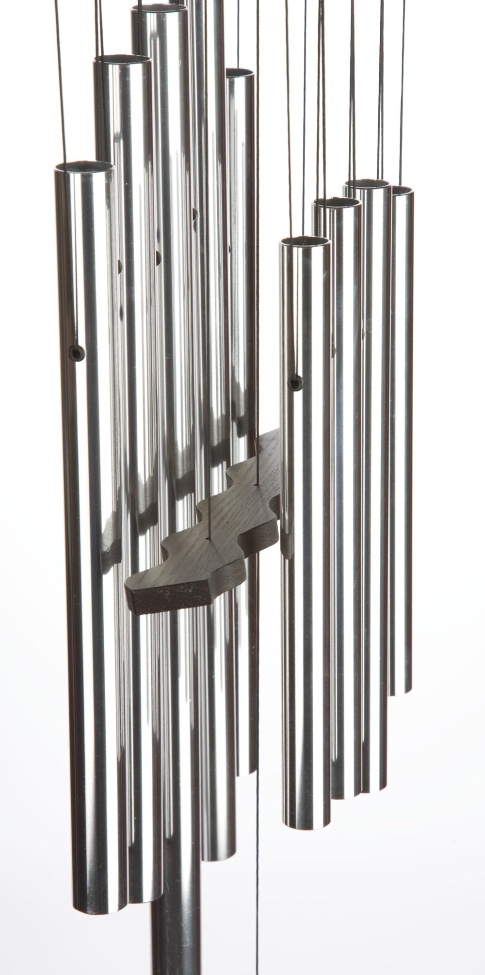 34-Inch Healing Wind Chimes – Silver Aluminum Outdoor Decor