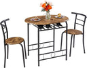 5-Piece Round Dining Table Set with 4 Upholstered Chairs