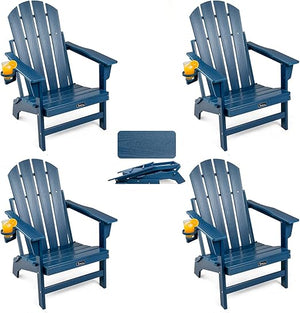 Folding Adirondack Chair – HDPE, All-Weather, with Cup Holder
