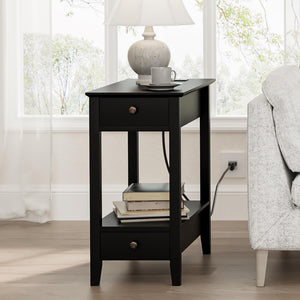 End Tables Set of 2 with Charging Station and Drawers