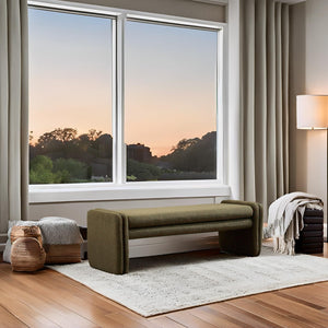 Upholstered Boucle Sherpa Bench 50" – Bedroom, Entryway & Vanity Seat