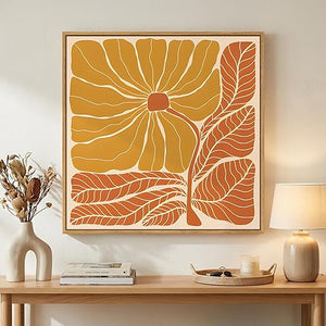 Framed Square Abstract Wall Art 24x24 Inch