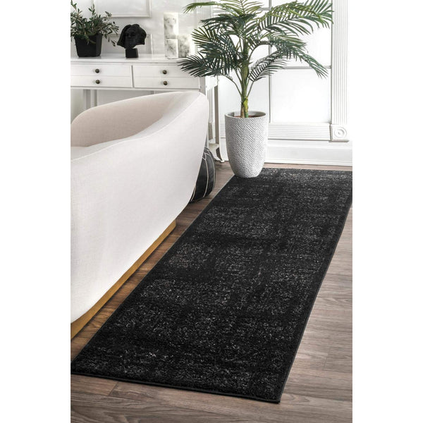 Vintage Medallion Area Rug 10x14 – Polypropylene Indoor Rug, Black & Grey