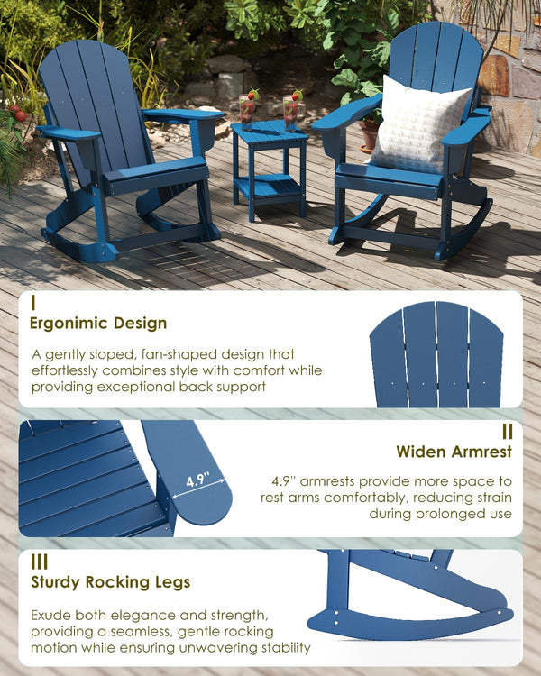 HDPE Adirondack Rocking Chair – Outdoor Porch Rocker