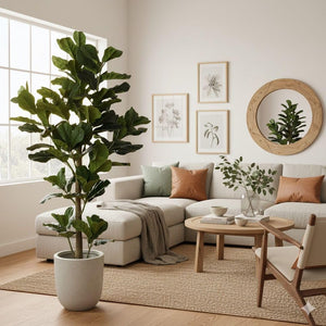 6ft Artificial Fiddle Leaf Fig Tree – Indoor Faux Ficus Lyrata Plant