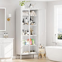 Metal Glass Display Cabinet with 5-Tier Storage Shelves