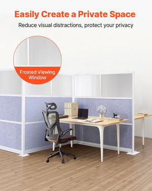 Freestanding Office Privacy Partition with Frosted Windows
