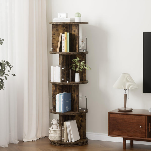 360° Rotating Bookshelf Tower