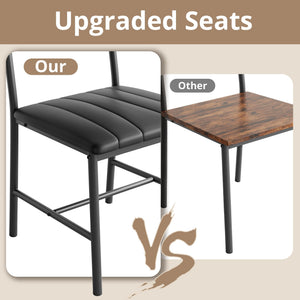 4-Piece Dining Table Set with Bench and 2 Upholstered Chairs