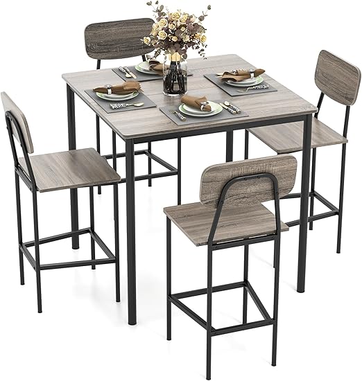 5-Piece Counter Height Dining Set with Bar Stools