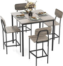 5-Piece Counter Height Dining Table Set with 4 Bar Stools