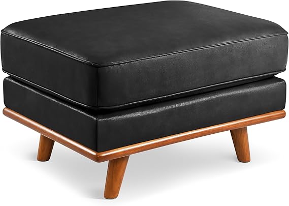 Top-Grain Leather Ottoman