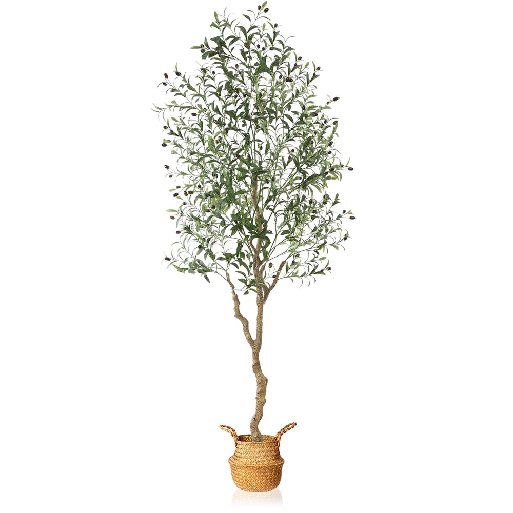 Artificial Olive Tree with Seagrass Basket – 7 Feet