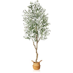 Artificial Olive Tree with Seagrass Basket – 7 Feet