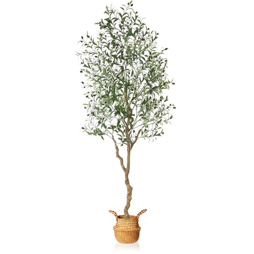 Artificial Olive Tree with Seagrass Basket – 7 Feet