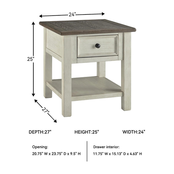 Farmhouse End Table with Drawer and Lower Shelf