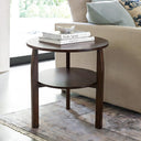 Round Side Table with 2-Tier Shelf