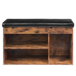 Shoe Storage Bench with Cushion & Lift-Top Hidden Storage