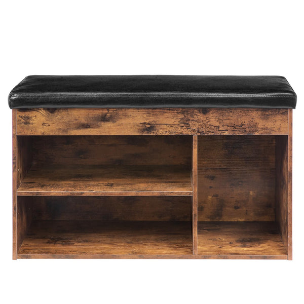 Shoe Storage Bench with Cushion & Lift-Top Hidden Storage