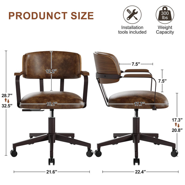 Mid-Century Modern Swivel Office Chair