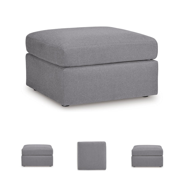 Square Oversized Accent Ottoman – Stain Resistant, Gray