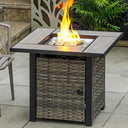 Rectangular Propane Fire Pit Table with Ceramic Tabletop