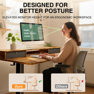 Electric Standing Desk with Storage Drawers & Monitor Riser, 47.2" x 27.6"
