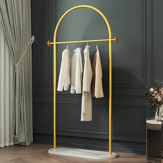 Arched Garment Rack with Marble Base