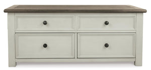 Lift-Top Coffee Table with Storage – Rustic Farmhouse Two-Tone