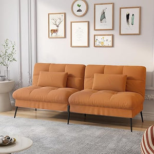 Convertible Futon Sofa Bed with Adjustable Backrest
