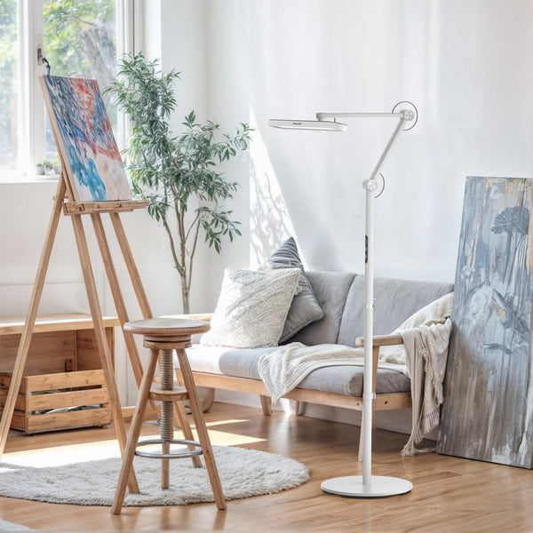 Dimmable LED Floor Lamp with Swivel Arm