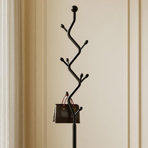 Metal Coat Rack Freestanding with 8 Hooks and Rectangular Base