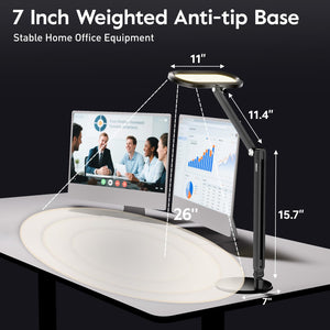 LED Desk Lamp with 3D Ambient Light & Adjustable Swing Arm