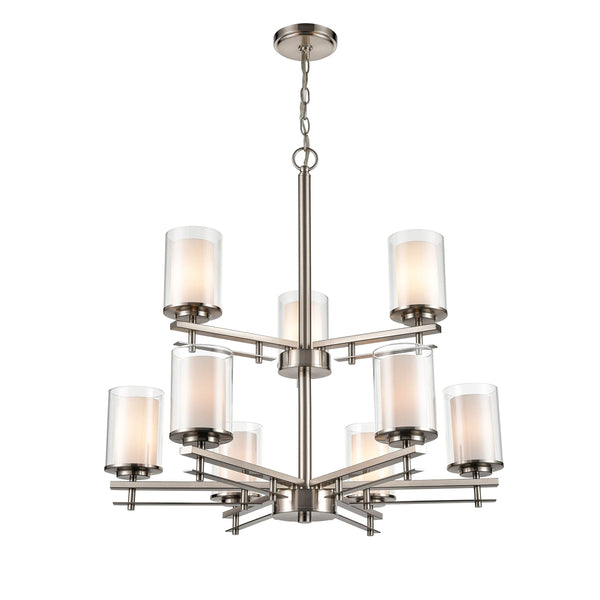 Nine Light Chandelier – Modern Gold Finish