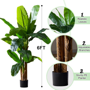 Artificial Banana Tree – Tall Faux Tropical Palm Plant