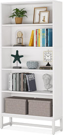 70.8" 5-Tier LED Bookshelf with Closed Back