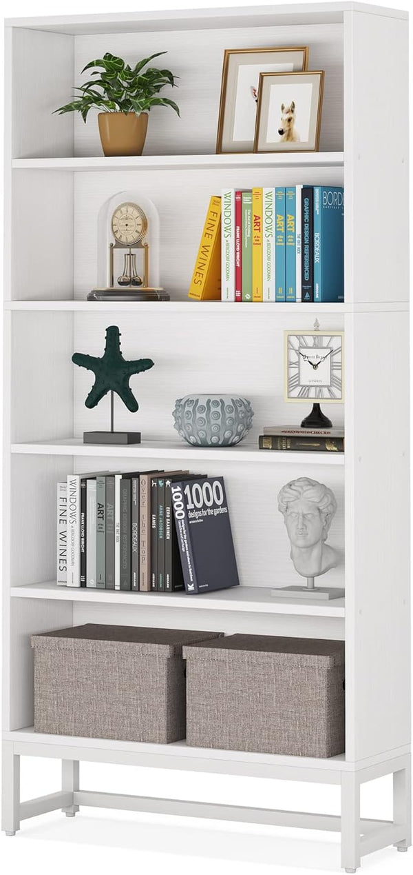 70.8" 5-Tier LED Bookshelf with Closed Back