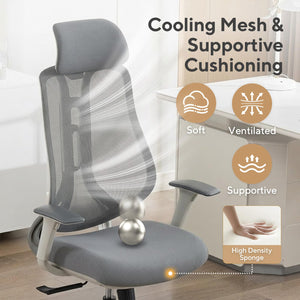 Ergonomic Mesh High-Back Office Chair with 3D Armrests