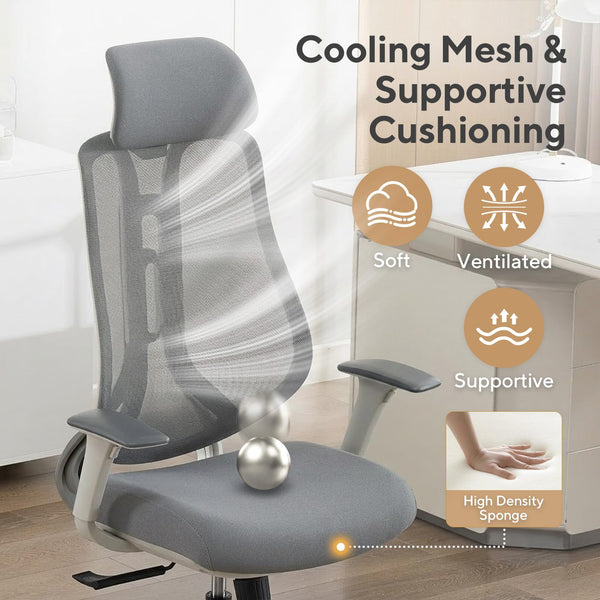 Ergonomic Mesh High-Back Office Chair with 3D Armrests