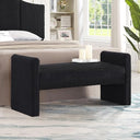Upholstered Boucle Teddy Bench with Armrests