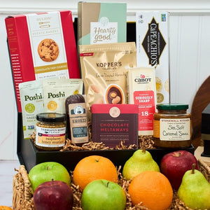 Sympathy Fruit & Gourmet Gift Basket – 21 Piece Set