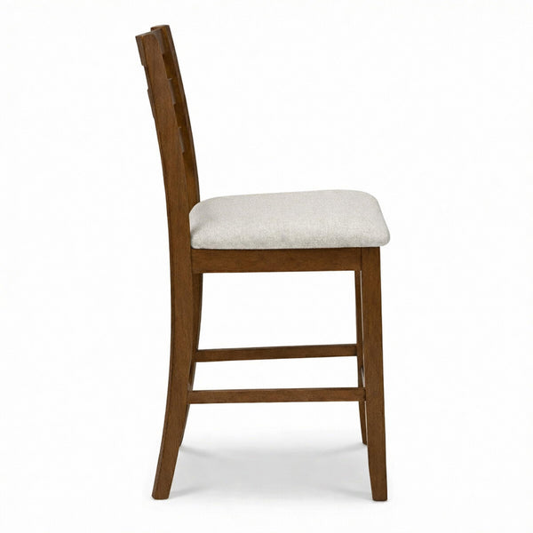 Counter Height Bar Stools Set of 2 – Rubberwood with Upholstered Seat