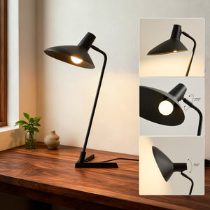 22" Industrial Metal Desk Lamp with Adjustable Neck & Stepless Dimmer