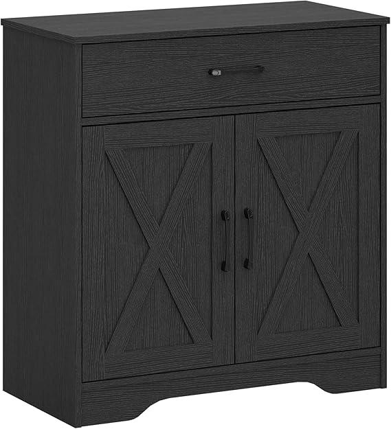 Wooden Cabinet with Drawer and 2-Door Storage