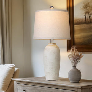 25" Ceramic Jar Table Lamps Set of 2